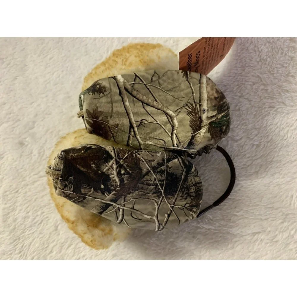 WEBERS BABY 0-6 Months CAMO W/ WOOL MOCCASINS SLIPPERS LEATHER Real Tree AP NEW